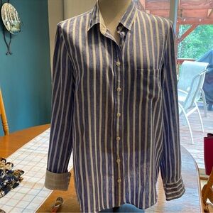 J. Crew Striped Linen Shirt